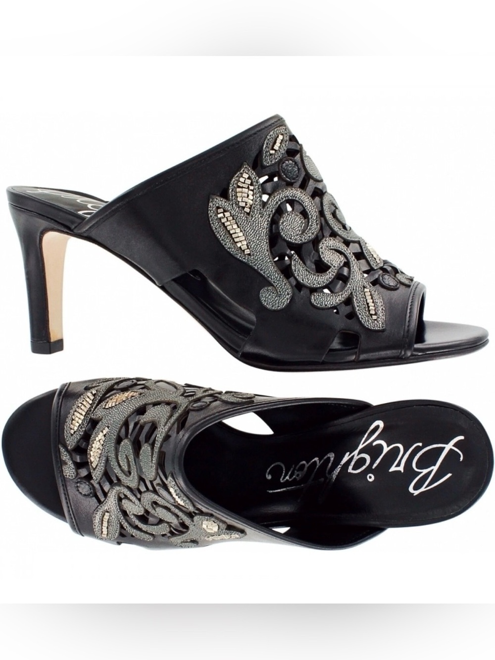 Brighton Black and Silver Women's Heels 9M